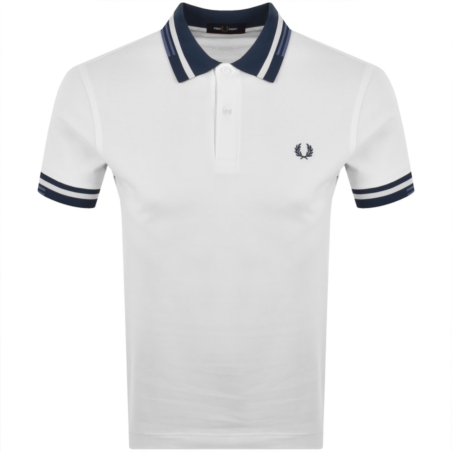 Image number 1 for Fred Perry Abstract Tipped Polo T Shirt White