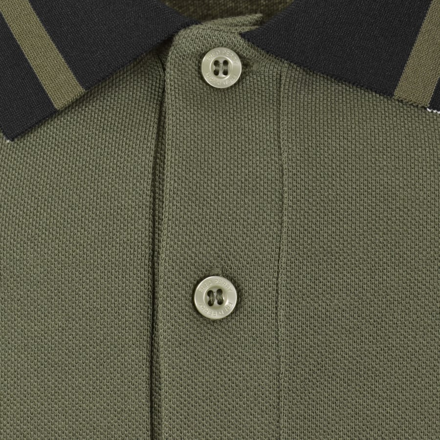 Image number 4 for Fred Perry Abstract Tipped Polo T Shirt Green