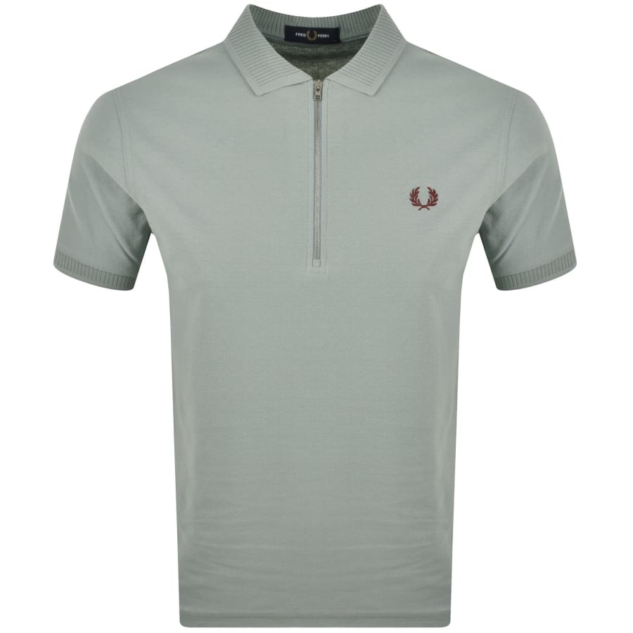 Image number 1 for Fred Perry Crepe Pique Polo T Shirt Blue