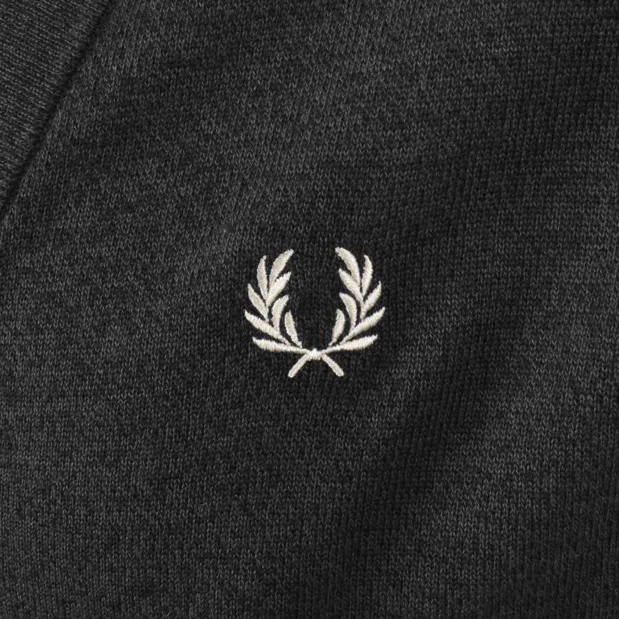 Image number 3 for Fred Perry Classic Knit Cardigan Grey
