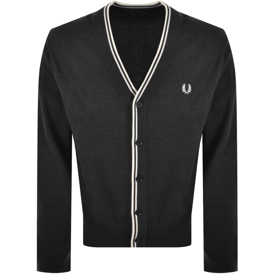 Image number 1 for Fred Perry Classic Knit Cardigan Grey