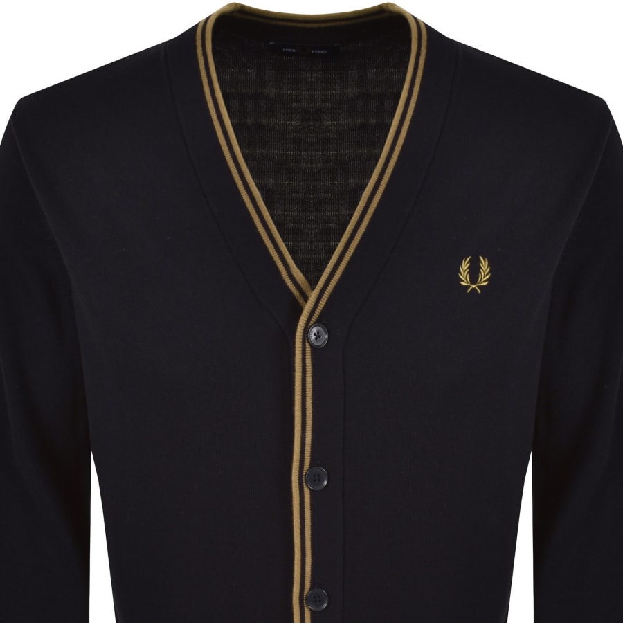 Image number 2 for Fred Perry Classic Knit Cardigan Navy