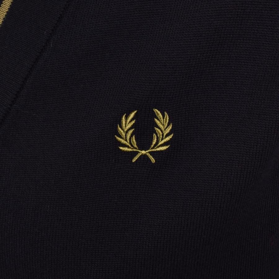 Image number 3 for Fred Perry Classic Knit Cardigan Navy