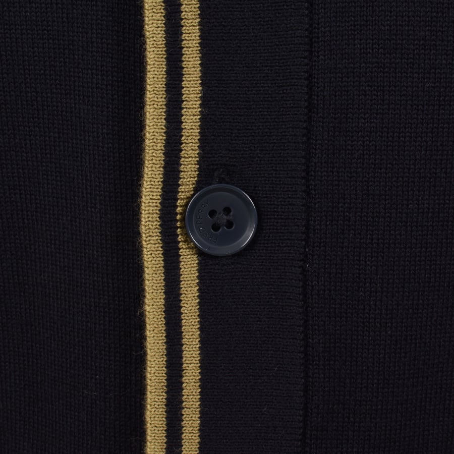Image number 4 for Fred Perry Classic Knit Cardigan Navy