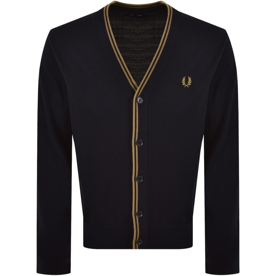 Image number 1 for Fred Perry Classic Knit Cardigan Navy