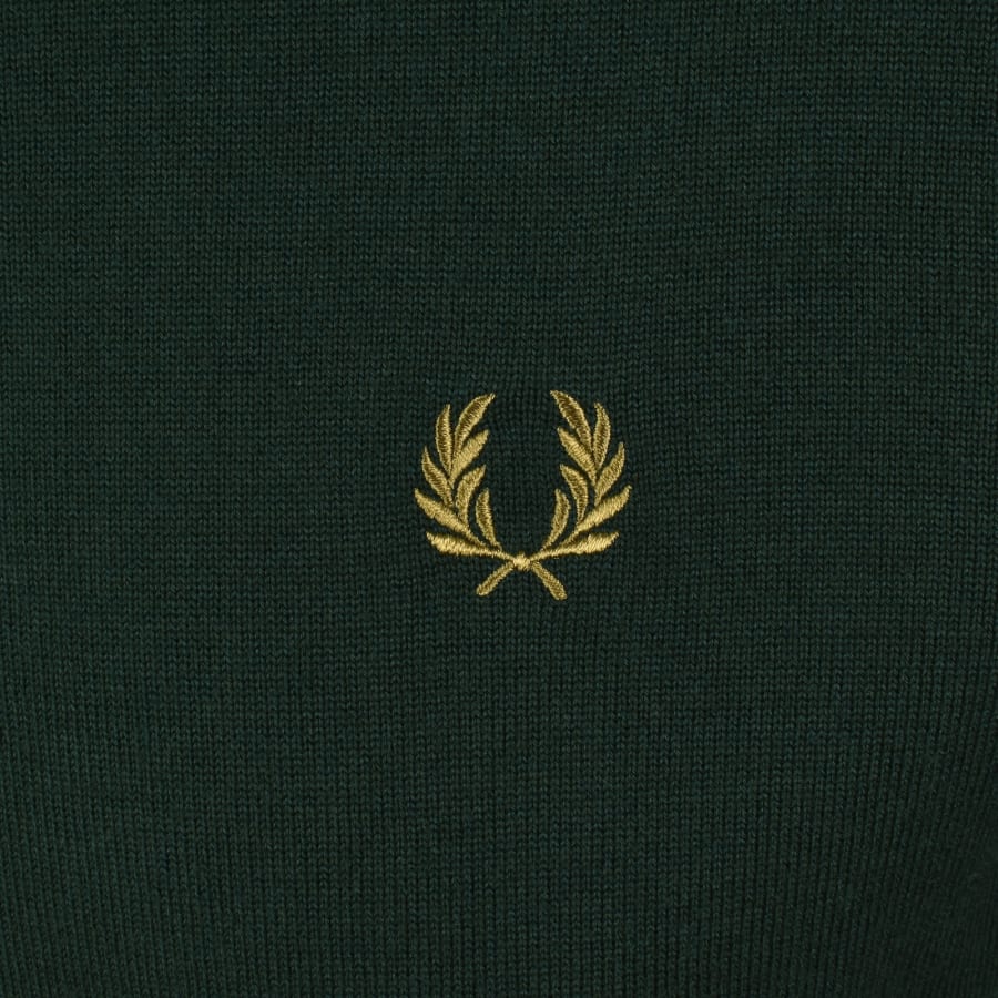 Image number 3 for Fred Perry Long Sleeve Knit Polo Green