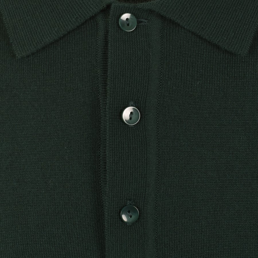 Image number 4 for Fred Perry Long Sleeve Knit Polo Green