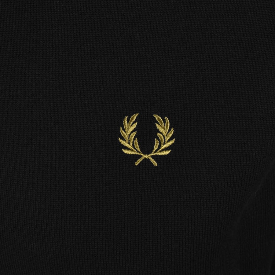 Image number 3 for Fred Perry Long Sleeve Knit Polo Black