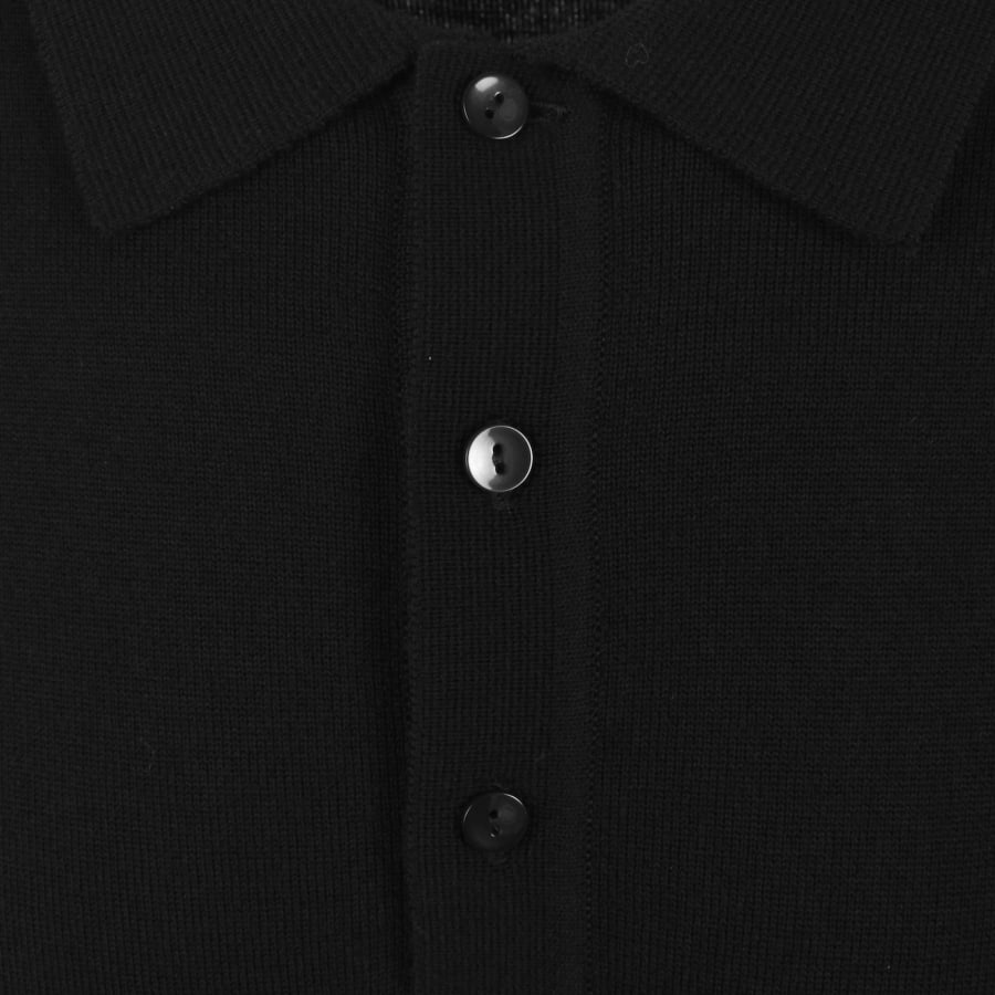 Image number 4 for Fred Perry Long Sleeve Knit Polo Black