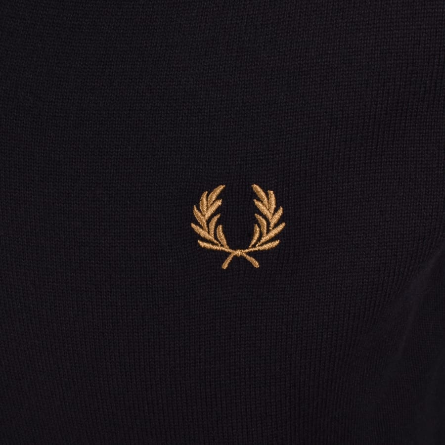 Image number 3 for Fred Perry V Neck Knit Jumper Navy