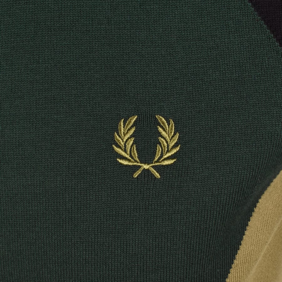 Image number 3 for Fred Perry Argyle Knitted Polo Shirt Black