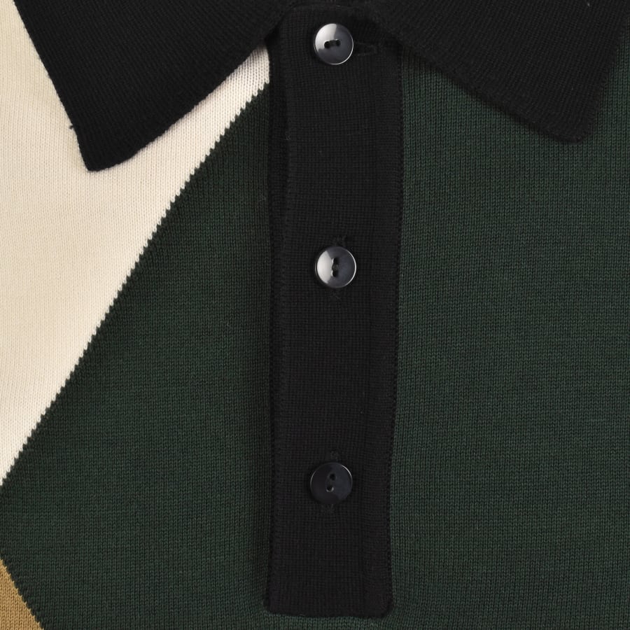 Image number 4 for Fred Perry Argyle Knitted Polo Shirt Black