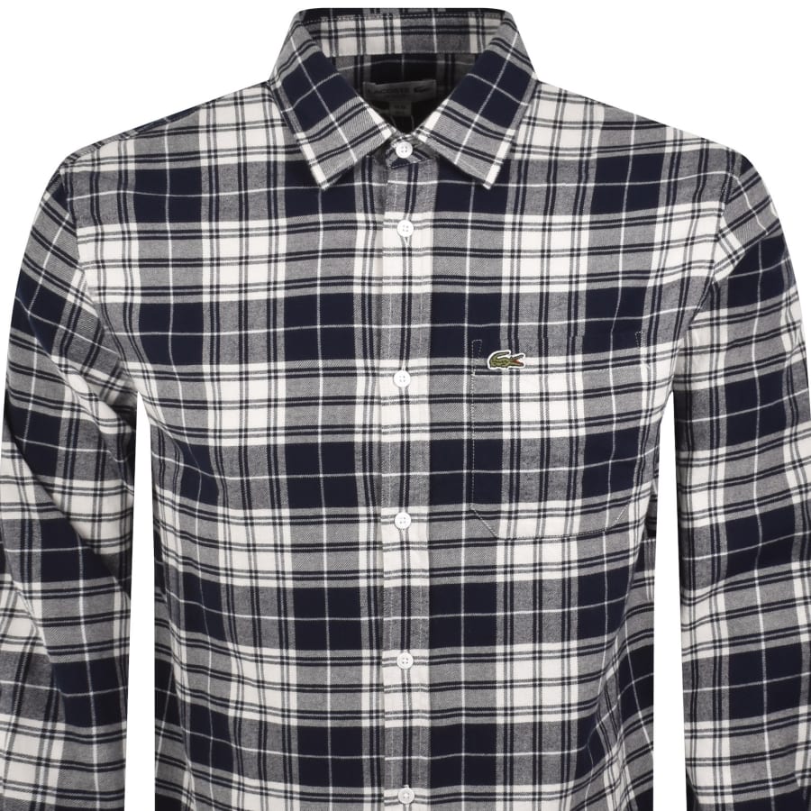 Image number 2 for Lacoste Woven Short Sleeved Shirt Navy