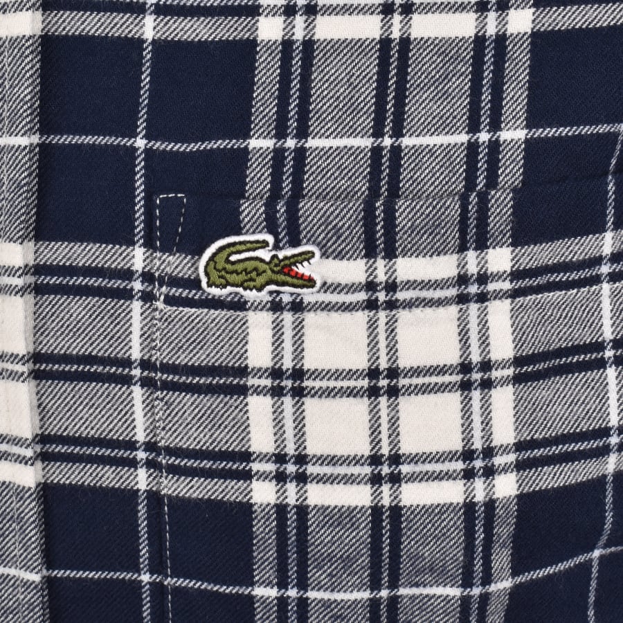 Image number 3 for Lacoste Woven Short Sleeved Shirt Navy