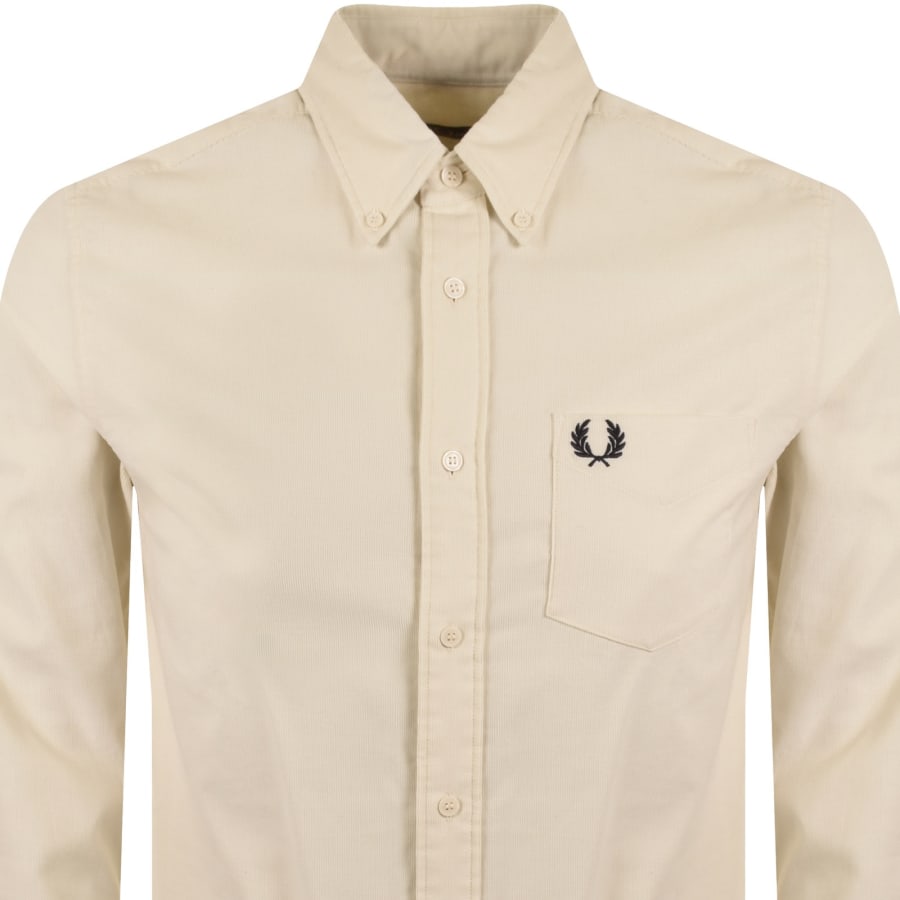 Image number 2 for Fred Perry Needle Corduroy Shirt Cream