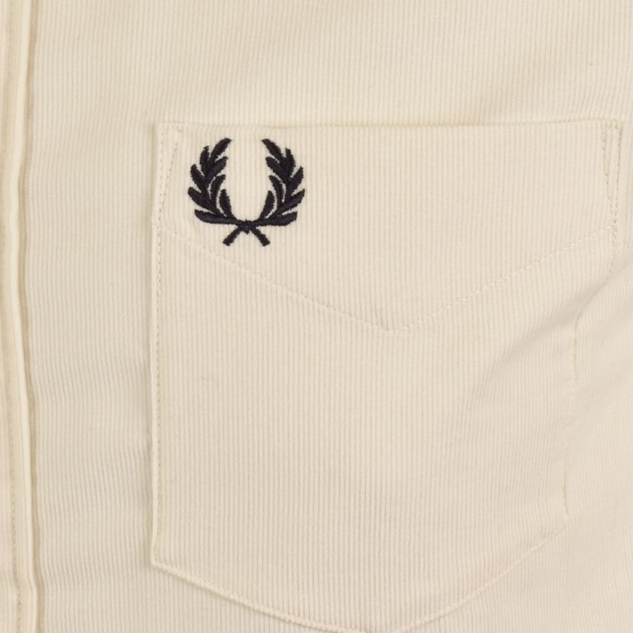 Image number 3 for Fred Perry Needle Corduroy Shirt Cream