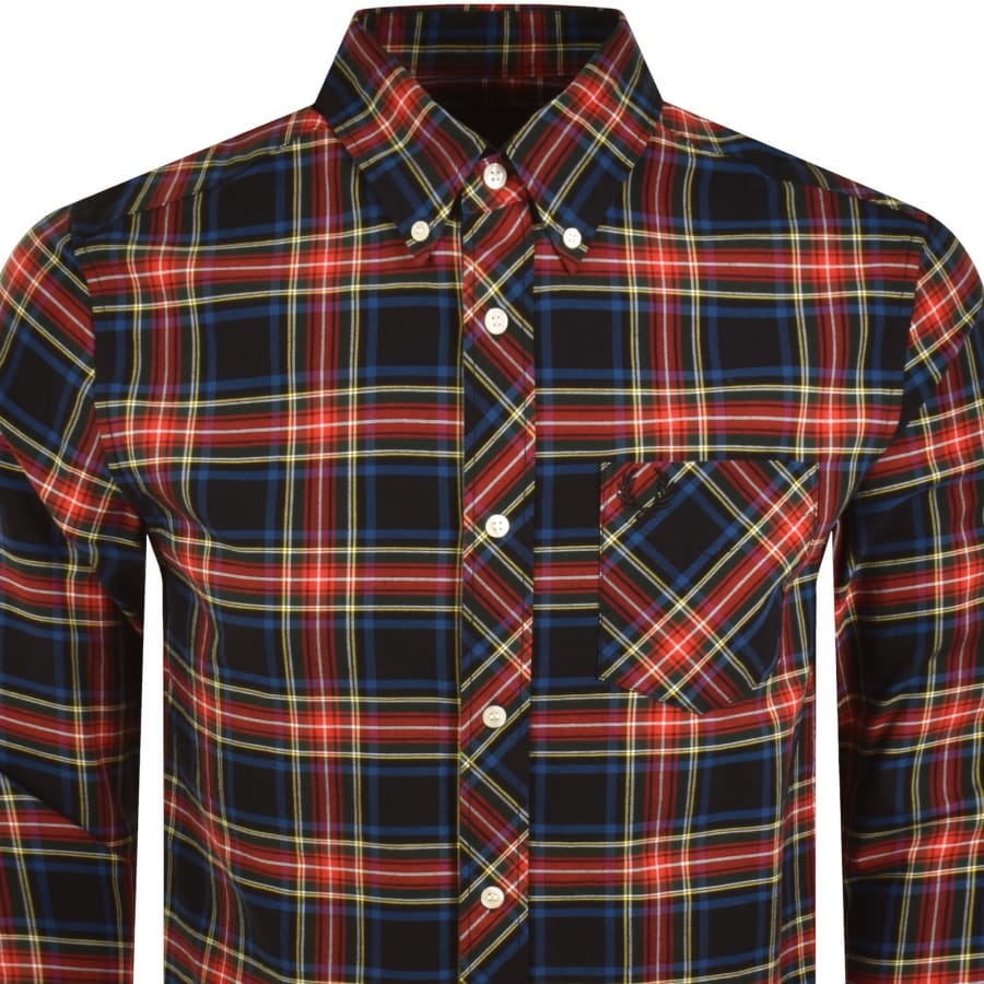 Image number 2 for Fred Perry Stewart Tartan Shirt Black