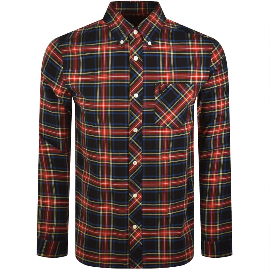 Image number 1 for Fred Perry Stewart Tartan Shirt Black