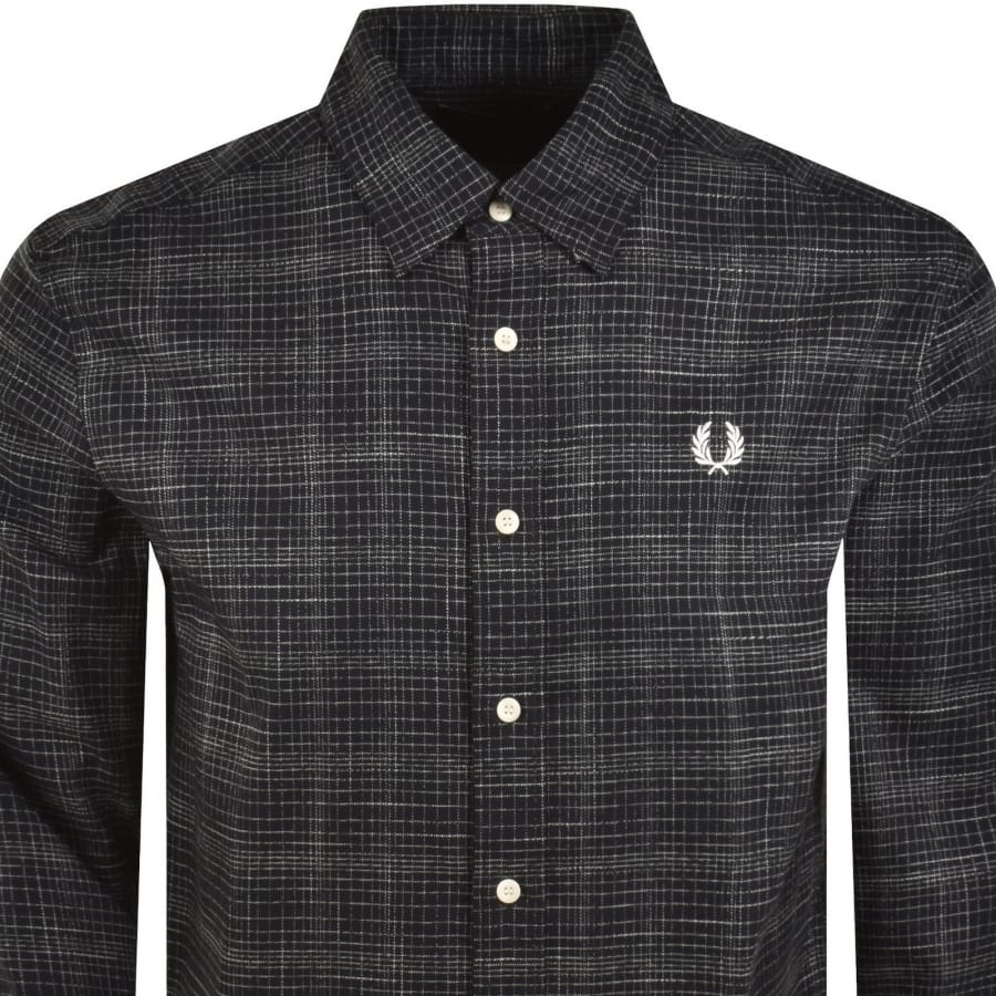 Image number 2 for Fred Perry Tennis Net Slub Shirt Navy