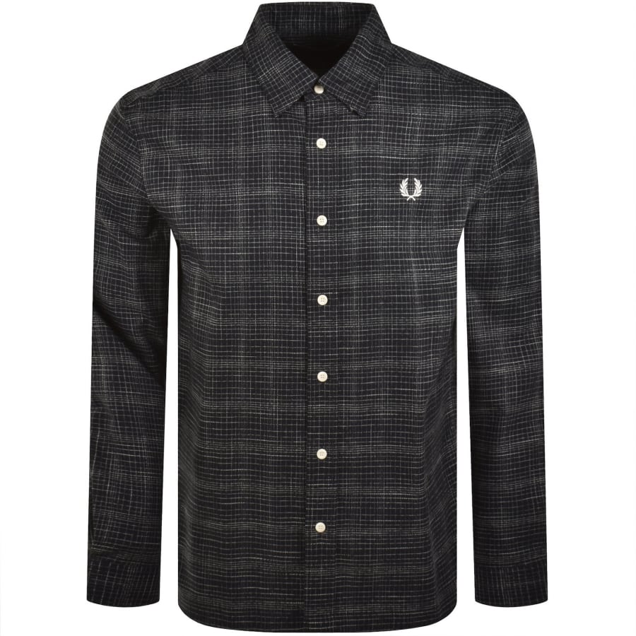 Image number 1 for Fred Perry Tennis Net Slub Shirt Navy