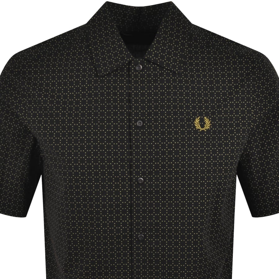 Image number 2 for Fred Perry Grid Polka Dot Shirt Black