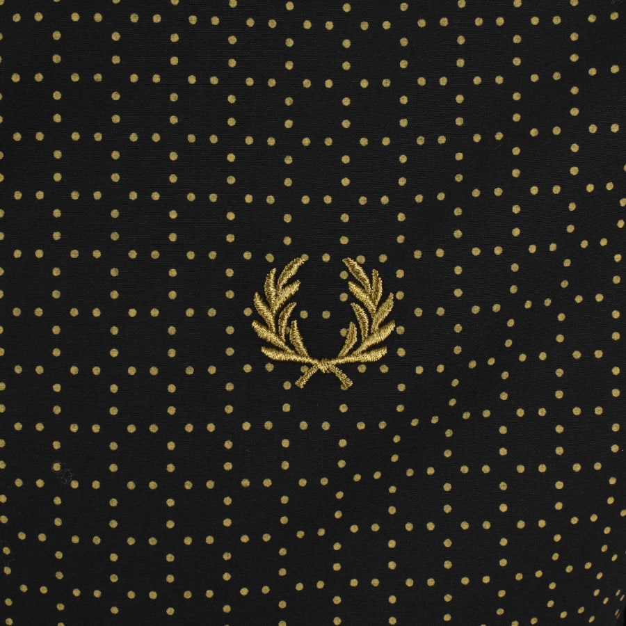 Image number 3 for Fred Perry Grid Polka Dot Shirt Black