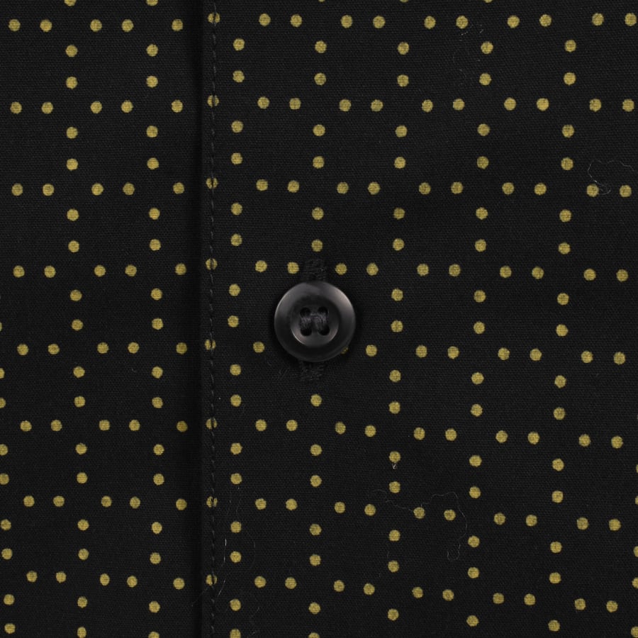 Image number 4 for Fred Perry Grid Polka Dot Shirt Black
