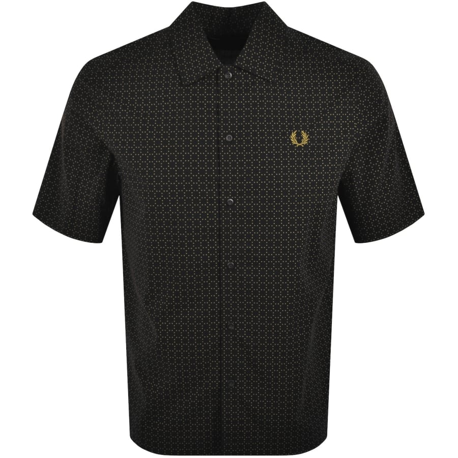 Image number 1 for Fred Perry Grid Polka Dot Shirt Black