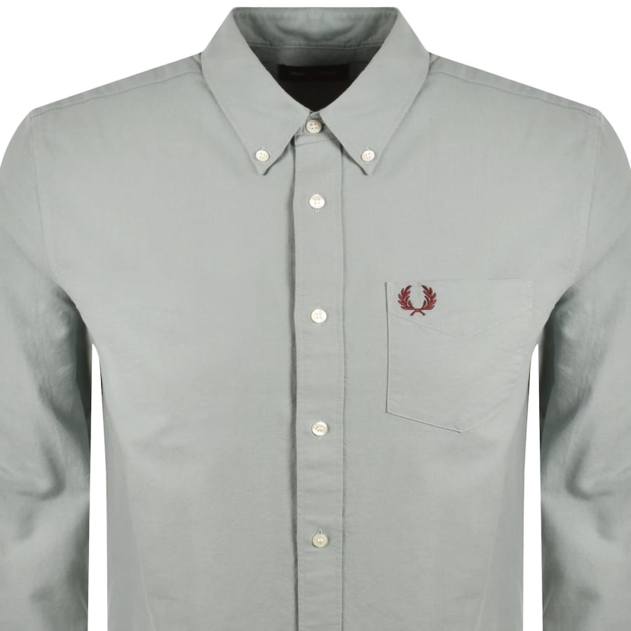 Image number 2 for Fred Perry Oxford Shirt Silver Blue