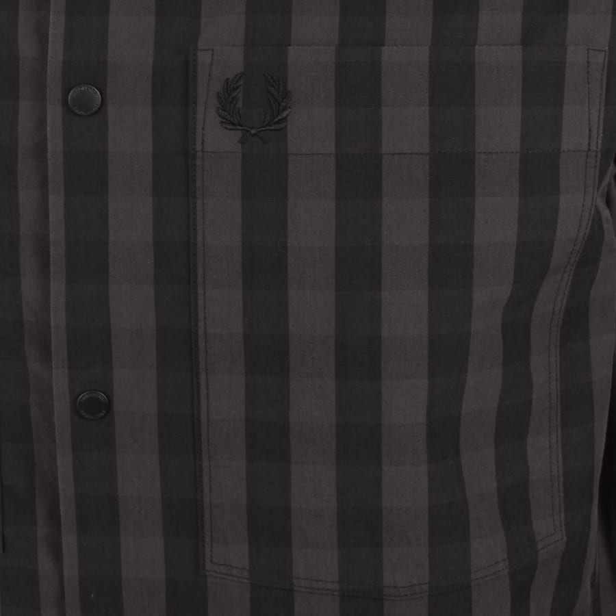 Image number 3 for Fred Perry Gingham Overshirt Black
