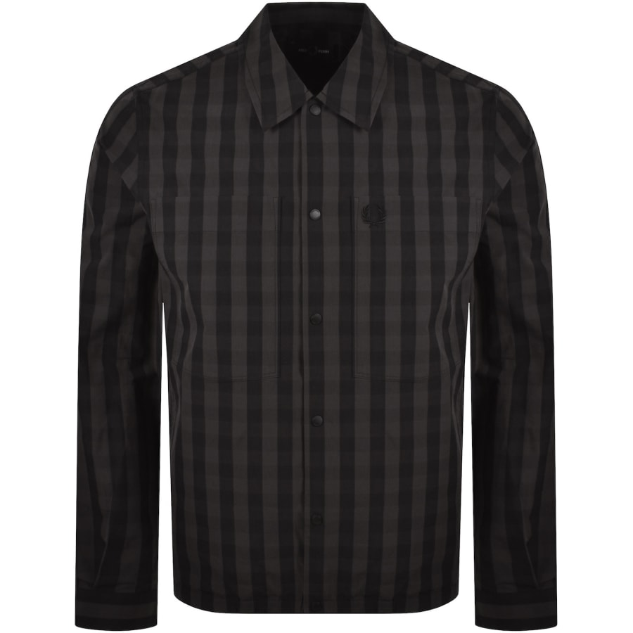 Image number 1 for Fred Perry Gingham Overshirt Black