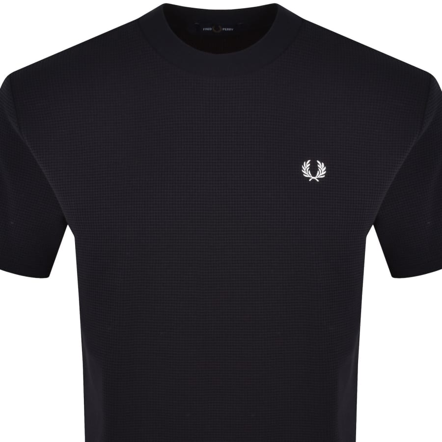 Image number 2 for Fred Perry Waffle T Shirt Navy