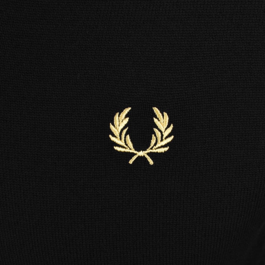 Image number 3 for Fred Perry V Neck Knit Jumper Black