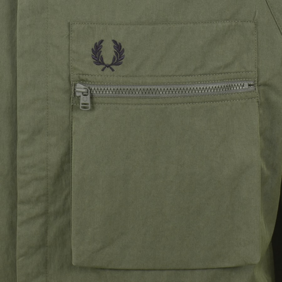 Image number 3 for Fred Perry Raglan Overshirt Green