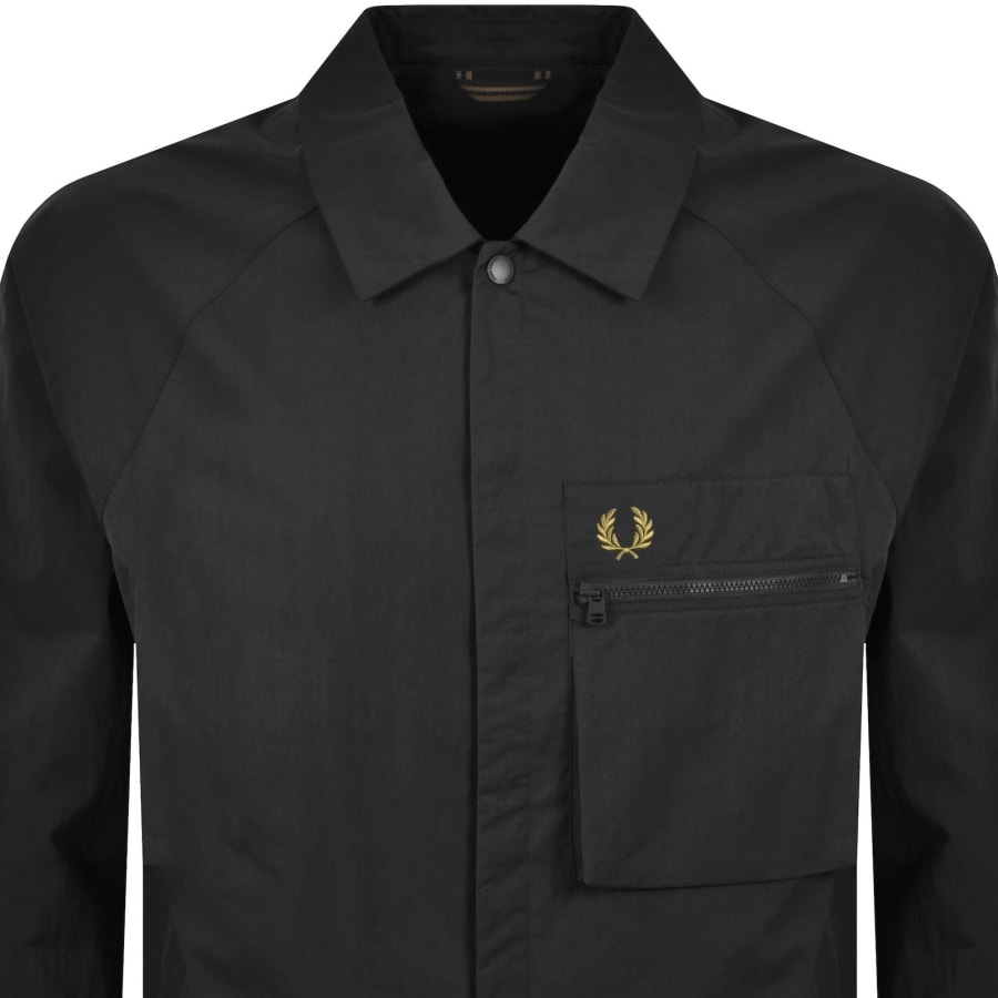 Image number 2 for Fred Perry Raglan Overshirt Black