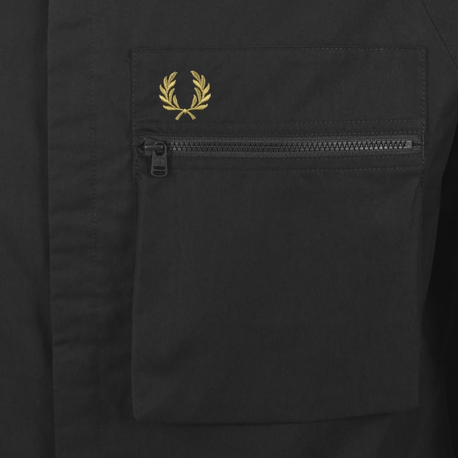 Image number 3 for Fred Perry Raglan Overshirt Black