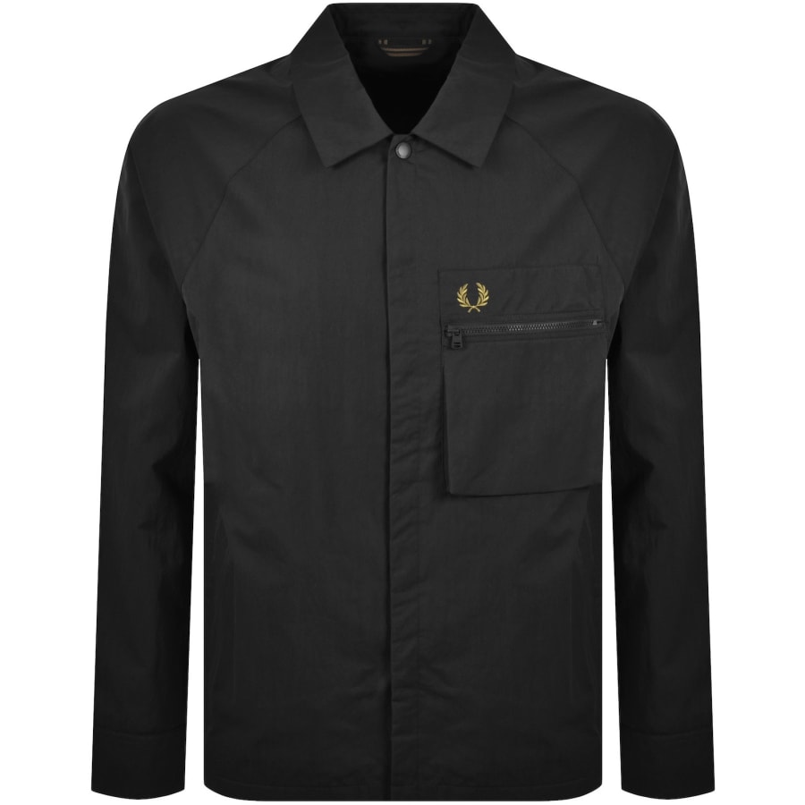 Image number 1 for Fred Perry Raglan Overshirt Black