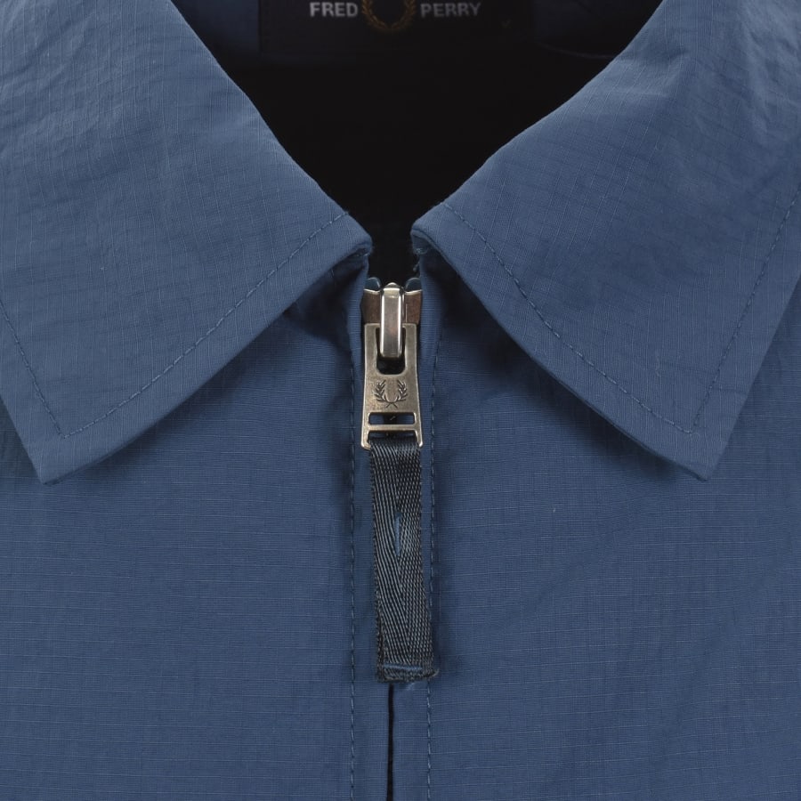 Image number 4 for Fred Perry Ripstop Pocket Overshirt Mod Blue