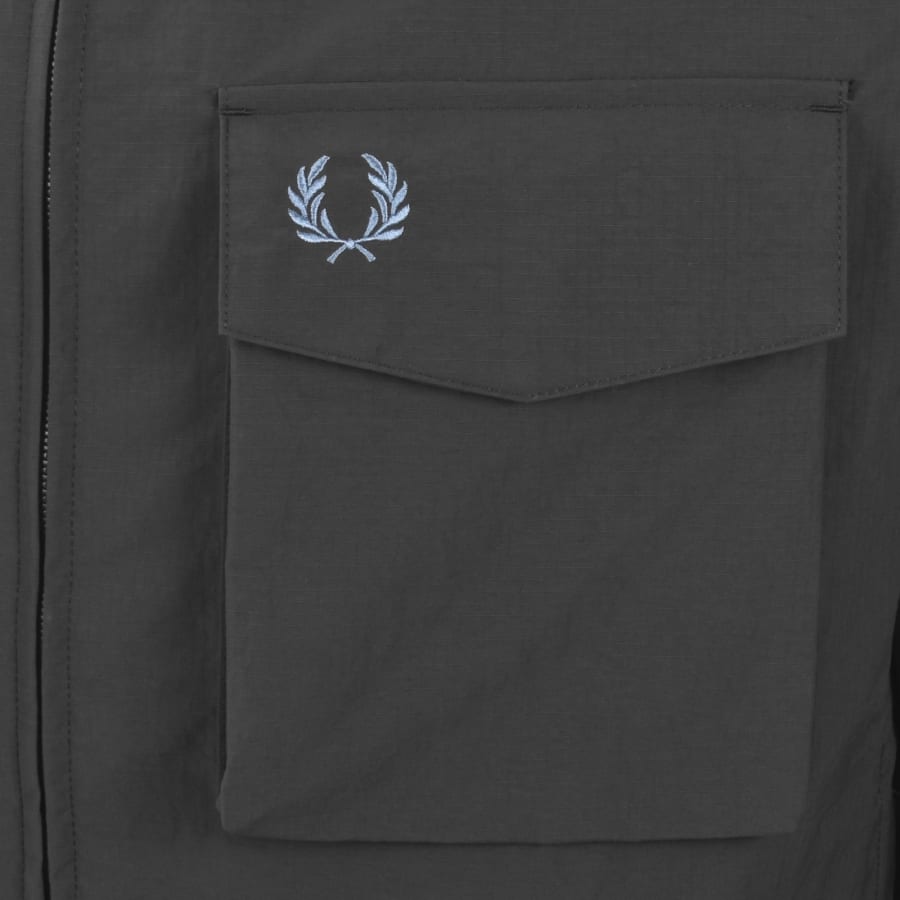 Image number 3 for Fred Perry Ripstop Pocket Overshirt Grey