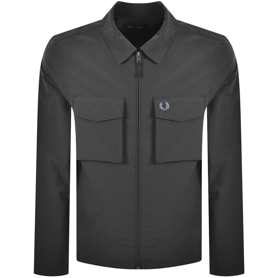 Image number 1 for Fred Perry Ripstop Pocket Overshirt Grey