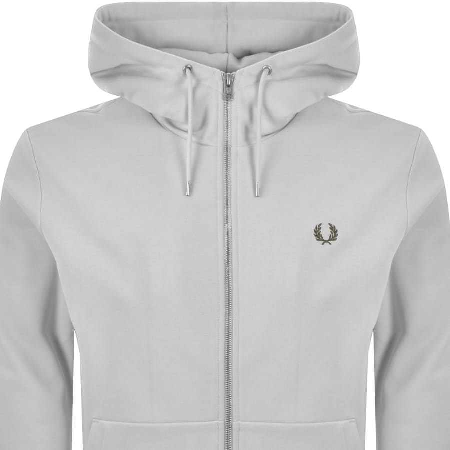 Image number 2 for Fred Perry Full Zip Hoodie Slate Grey
