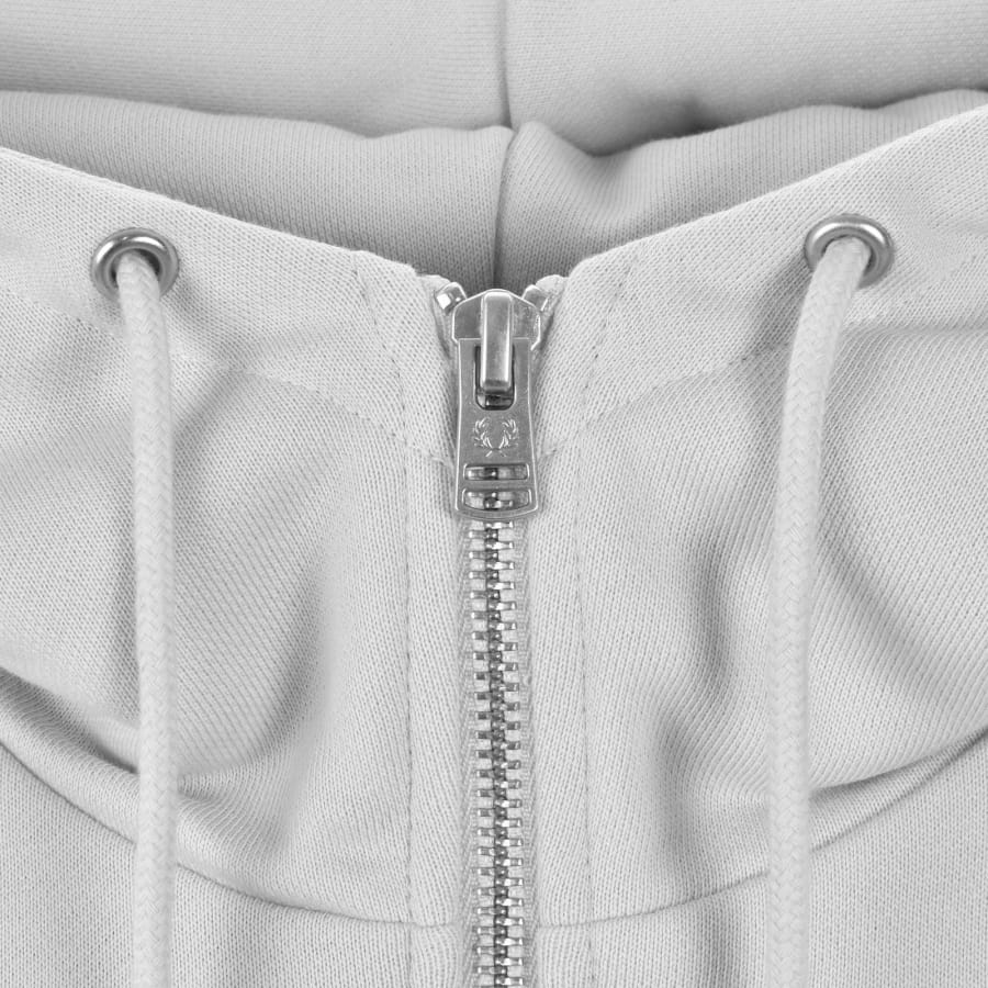 Image number 4 for Fred Perry Full Zip Hoodie Slate Grey