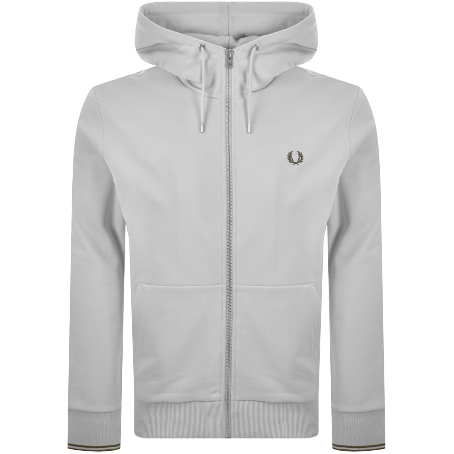 Image number 1 for Fred Perry Full Zip Hoodie Slate Grey
