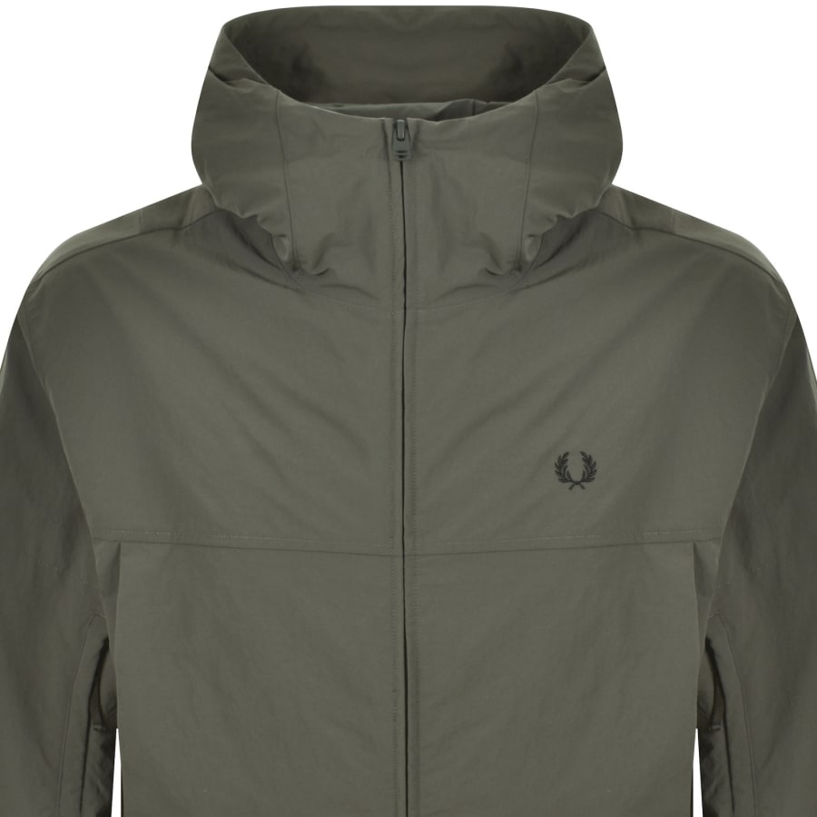 Image number 2 for Fred Perry Boxy Hooded Jacket Green