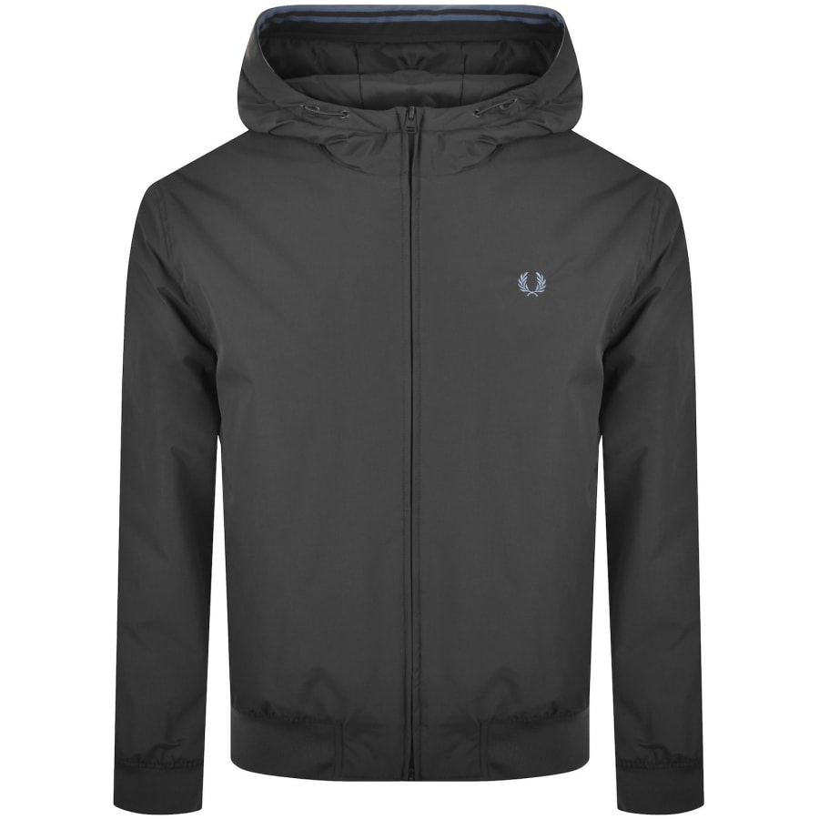 Image number 1 for Fred Perry Brentham Hooded Jacket Grey