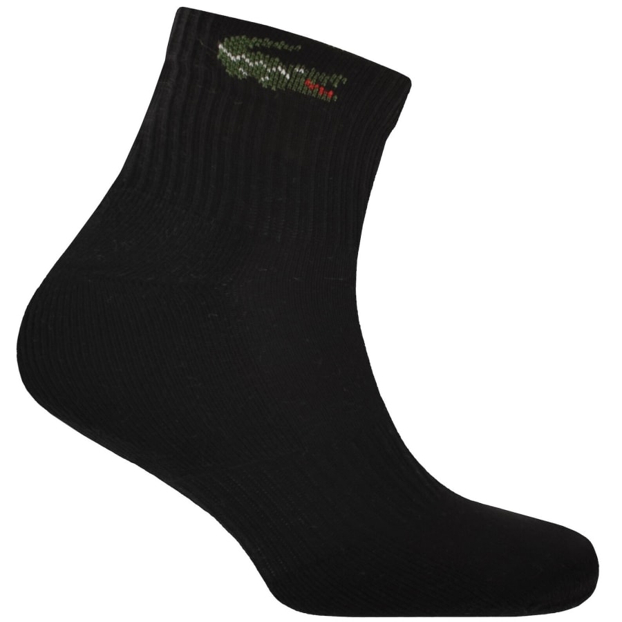 Image number 2 for Lacoste 3 Pack Ankle Socks Black