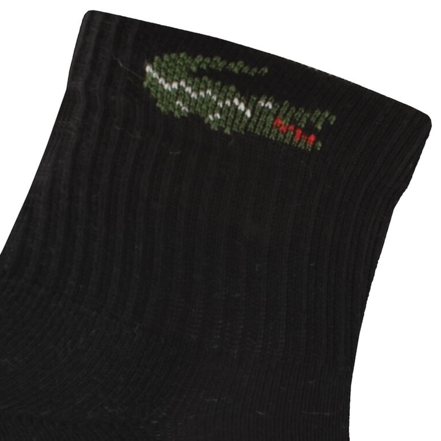 Image number 3 for Lacoste 3 Pack Ankle Socks Black