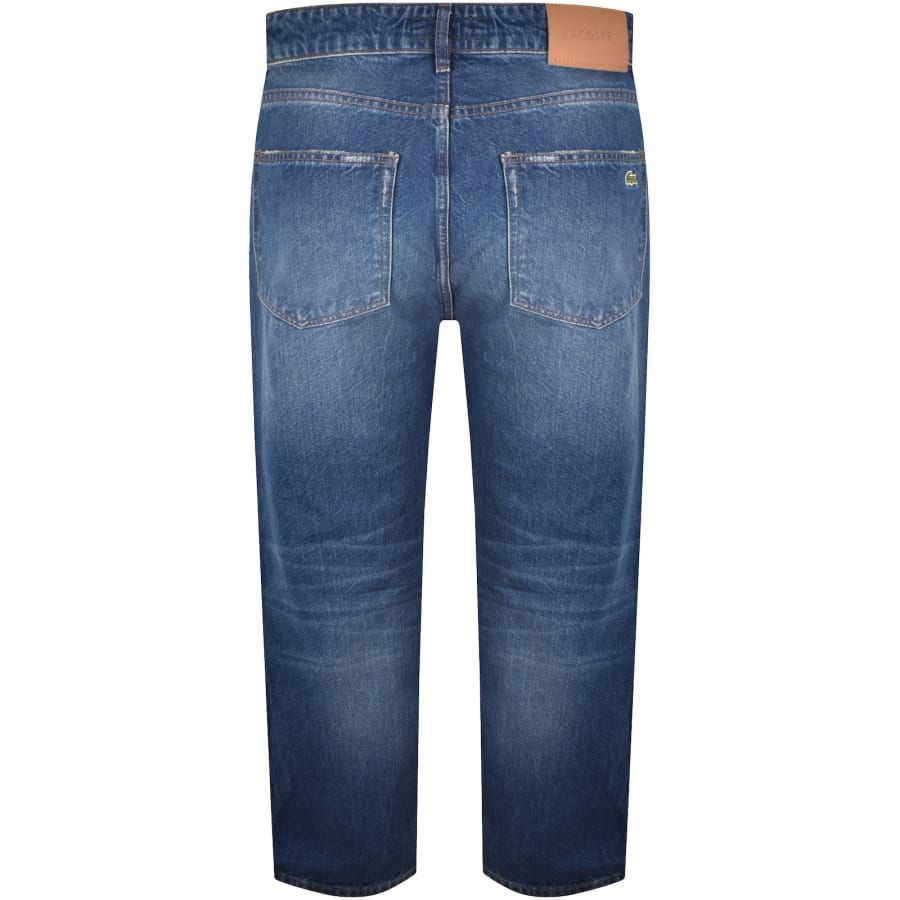 Image number 3 for Lacoste Straight Fit Mid Wash Jeans Blue