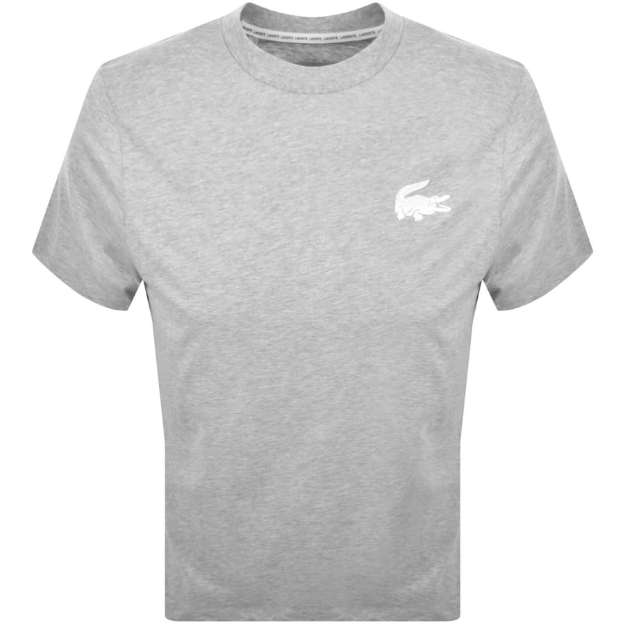 Image number 1 for Lacoste Loungewear Logo T Shirt Marl Grey