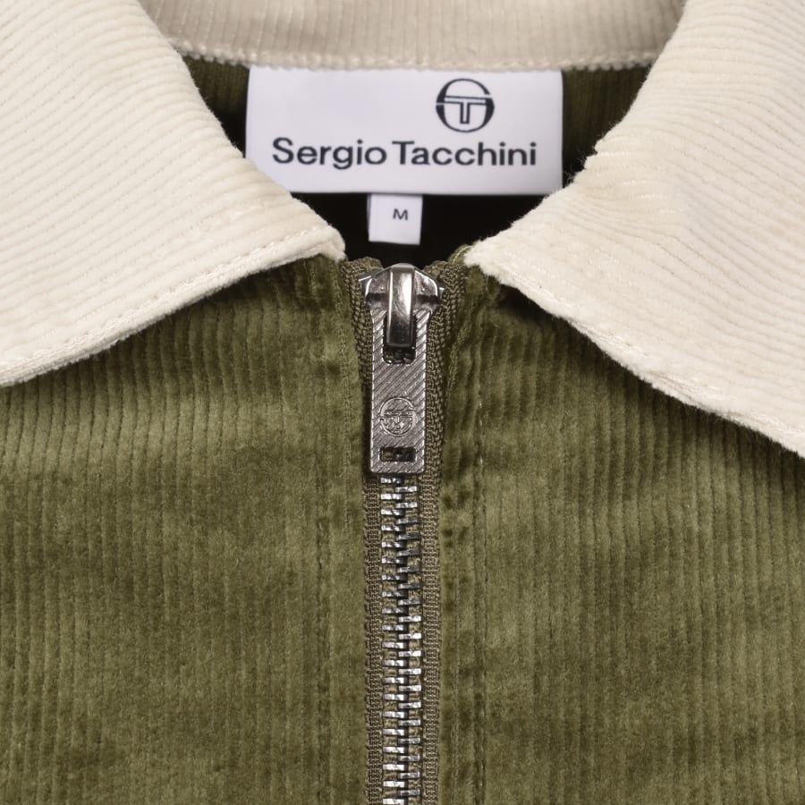 Image number 4 for Sergio Tacchini Corduroy Track Jacket Green